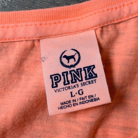 Pink Victoria's Secret Long sleeve T-shirt Burnout Orange Size Large - Picture 5 of 8